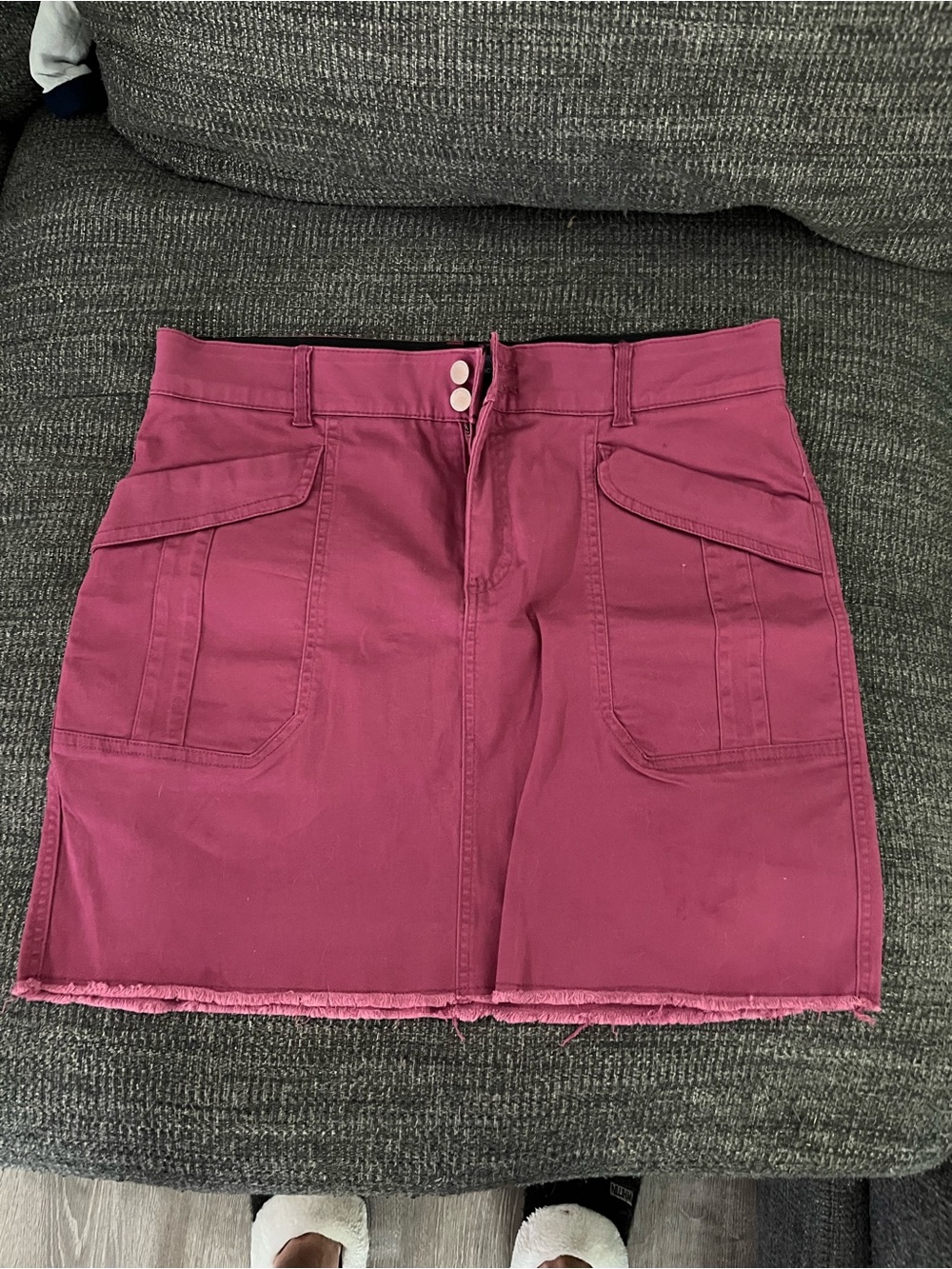 Democracy Magenta High-Rise Skirt with Utility Details